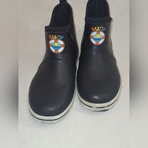 Black Rain Boots with Colorful Logo